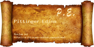 Pittinger Edina névjegykártya